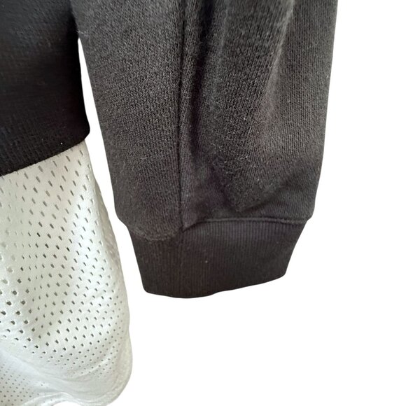 ADIDAS Layered Look Pullover Large Black White French Terry Jersey Tunic Womens - Picture 6 of 9